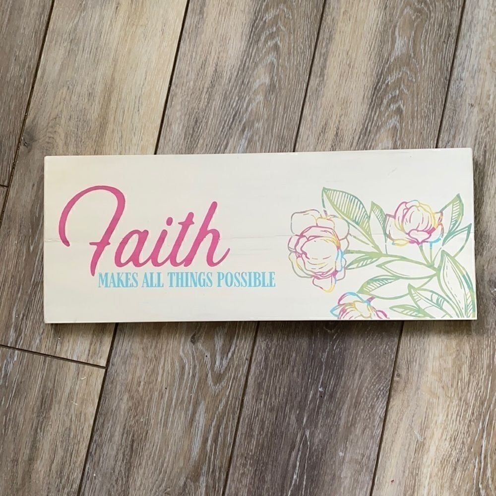 Hand Painted Faith over Fear Sign